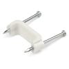 StarTech.com 100 Pack Cable Clips with Nails – Two Steel Nails – Reusable Nail-in Clamps – Brick/Drywall Cable Fasteners – Ethernet Cord/AV/Coax Cable – Mounting Cable Tacks – White – TAA (CBMDNMCC2)(Large | 2 Steel Nails)
