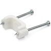 StarTech.com 100 Pack Cable Clips with Nails – Two Steel Nails – Reusable Nail-in Clamps – Brick/Drywall Cable Fasteners – Ethernet Cord/AV/Coax Cable – Mounting Cable Tacks – White – TAA (CBMDNMCC1)