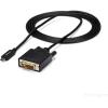 StarTech.com 10ft (3m)USB C to DVI Cable-1080p(Single Link)USB Type-C(DP Alt Mode HBR2)to DVI-Digital Video Adapter Cable – Works w/Thunderbolt 3-Laptop to DVI Monitor/Display(CDP2DVI3MBNL), 9.8 feet(6.6 feet)