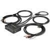 StarTech.com 2 Port HDMI KVM Switch – 4K 60Hz – Compact Dual Port UHD/Ultra HD USB Desktop KVM Switch w/Integrated 4ft Cables & Audio – Bus Powered & Remote Switching – MacBook ThinkPad (SV211HDUA4K)