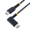 StarTech.com 20in (50cm) USB C Charging Cable, Coiled Heavy Duty Fast Charge & Sync USB-C Cable, USB 2.0 Type-C Cable, Rugged Aramid Fiber, Durable Male to Male USB Cable, Black (R2CCC-50C-USB-CABLE)(right angle)