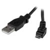 StarTech.com 2m Cord – A to Down Angle Micro B – Down Angled Micro USB Cable – 1x USB A (M), 1x USB Micro B (M) – Black (USBAUB2MD), 2m / 6 Feet(1 Count (Pack of 1))