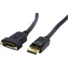 StarTech.com 3 ft. (0.9 m) Displayport Male to Female Cable – Mounting – Latched Connectors – DisplayPort – DP Monitor Cable (DPPNLFM3) Black(No Power Delivery)