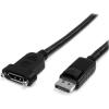 StarTech.com 3 ft. (0.9 m) Displayport Male to Female Cable – Mounting – Latched Connectors – DisplayPort – DP Monitor Cable (DPPNLFM3) Black(Power Delivery)