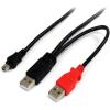 StarTech.com 3 ft USB Y Cable for External Hard Drive – USB A to mini B – USB Cable – USB (M) to mini-USB Type B (M) – USB 2.0 – Black (USB2HABMY3)(1 ft / 30cm)