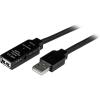 StarTech.com 32.8 ft Active USB 3.0 (5Gbps) Extension Cable with AC Power Adapter – Shielded – Male to Female USB 3.2 Gen1 Type A Extender, TAA (USB3AAEXT10M)(65.6 ft)