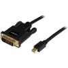 StarTech.com 3ft (0.9m) Mini DisplayPort to DVI Cable – Mini DP to DVI Adapter Cable – 1080p Video – Passive mDP 1.2 to DVI-D Single Link – mDP or Thunderbolt 1/2 Mac/PC to DVI Monitor (MDP2DVIMM3B)(Black)
