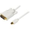 StarTech.com 3ft (0.9m) Mini DisplayPort to DVI Cable – Mini DP to DVI Adapter Cable – 1080p Video – Passive mDP 1.2 to DVI-D Single Link – mDP or Thunderbolt 1/2 Mac/PC to DVI Monitor (MDP2DVIMM3B)(White)