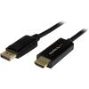 StarTech.com 3ft (1m) DisplayPort to HDMI Cable – 4K 30Hz – DisplayPort to HDMI Adapter Cable – DP 1.2 to HDMI Monitor Cable Converter – Latching DP Connector – Passive DP to HDMI Cord (DP2HDMM1MB)