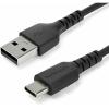 StarTech.com 3ft (1m) USB A to C Charging Cable, Coiled Heavy Duty Fast Charge & Sync USB-C Cable, USB 2.0 A to Type-C Cable, Rugged Aramid Fiber, Durable Male to Male USB, Black (R2ACC-1M-USB-CABLE)(black)