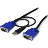 StarTech.com 3-in-1 Ultra Thin PS/2 KVM Cable – Keyboard / video / mouse (KVM) cable – PS/2, HD-15 (VGA) (M) to HD-15 (VGA) (M) – 6 ft (SVECON6)(10 ft / 3m – VGA)