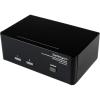 StarTech.com 4 Port DVI VGA Dual Monitor KVM Switch USB with Audio and USB 2.0 Hub, TAA (SV431DDVDUA)(2.2″x6.3″x3.9″)