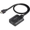 StarTech.com 4K HDMI Splitter 1 In 2 Out – 4K 30Hz HDMI 1.4 2 Port Video Splitter Box -with high speed HDMI cable, USB power cable – Black (ST122HD4KU)(4K 60Hz)