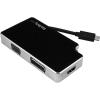 StarTech.com 4K USB C to HDMI, VGA & DVI Multi Port Video Display Adapter for Mac / Windows Laptop & Monitor (CDPVGDVHDBP)(Black  Silver)