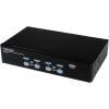 StarTech.com 4-Port USB KVM Swith with OSD – TAA Compliant – 1U Rack Mountable VGA KVM Switch (SV431DUSBU), Black(USB | Audio | USB 2.0 Hub)