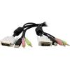StarTech.com 4-in-1 USB DVI KVM Cable – Keyboard / video / mouse / audio extender – 4 pin USB Type A, mini-phone stereo 3.5 mm , DVI-I (USBDVI4N1A10)(10 ft | DVI-D)