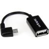 StarTech.com 5in Micro USB to USB OTG Host Adapter – Micro USB Male to USB A Female On-The-GO Host Cable Adapter (UUSBOTG)(Black)