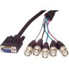StarTech.com 6-Feet Coax HD15 VGA to 5 BNC Monitor Cable – M/M (VGABNC5)(Male BNC)