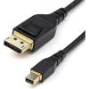 StarTech.com 6ft (2m) VESA Certified Mini DisplayPort to DisplayPort 1.4 Cable – 8K 60Hz HBR3 HDR – Super UHD mDP to DP 1.4 Cord – Slim (34 AWG) Ultra HD 4K 120Hz – Monitor/Video Cable (DP14MDPMM2MB)(6 ft / 2 m)