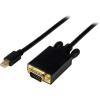 StarTech.com 6ft Mini DisplayPort to VGA Cable – Active – 1920×1200 – mDP to VGA Adapter Cable for Your Computer Monitor (MDP2VGAMM6B) Black(3 ft)