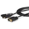 StarTech.com HDMI to VGA Adapter – 1920×1080 – HDMI Converter with Audio Output – VGA to HDMI Monitor Adapter (HD2VGAA2),Black(HDMI to VGA Cable – 6ft / 2m)
