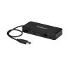 StarTech.com USB 3.0 Mini Dock – Dual Monitor USB-A Docking Station with DisplayPort 4K 60Hz Video & Gigabit Ethernet – 1ft (30cm) cable – Portable USB 3.1 Gen 1 Type-A Laptop Adapter, TAA