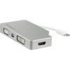 StarTech.com USB C Multiport Video Adapter with HDMI, VGA, Mini DisplayPort or DVI – USB Type C Monitor Adapter to HDMI 1.4 or mDP 1.2 (4K) – VGA or DVI (1080p) – Space Gray Aluminum (CDPVDHDMDPSG)(Silver)