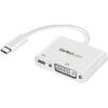StarTech.com USB C to DVI Adapter with Power Delivery – 1080p USB Type-C to DVI-D Single Link Video Display Converter w/ Charging – 60W PD Pass-Through – Thunderbolt 3 Compatible – White (CDP2DVIUCPW)