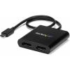 StarTech.com USB-C to Dual DisplayPort 1.2 Adapter, USB Type-C Multi-Monitor MST Hub, Dual 4K 30Hz/1080p 60Hz DP Laptop Display Extender / Splitter, Extra-Long Built-In Cable, Windows (MSTCDP122DP)(2x DP 1.2)