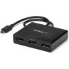 StarTech.com USB-C to Dual DisplayPort 1.2 Adapter, USB Type-C Multi-Monitor MST Hub, Dual 4K 30Hz/1080p 60Hz DP Laptop Display Extender / Splitter, Extra-Long Built-In Cable, Windows (MSTCDP122DP)(3x DP 1.2)