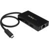 StarTech.com USB-C to Ethernet Adapter – Gigabit – 3 Port USB C to USB Hub and Power Adapter – Thunderbolt 3 Compatible