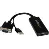 StarTech.com VGA to HDMI Adapter with USB Audio – VGA to HDMI Converter for Your Laptop / PC to HDTV – AV to HDMI Connector (VGA2HDU), Black(Adapter)