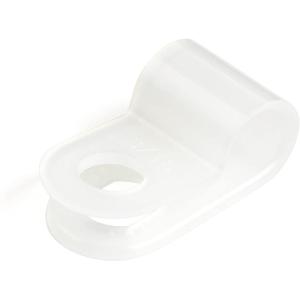 StarTech.com 100 Pack Screw Mount Cable Clamps – Medium 6.35mm Bundle Cable Fastener/Holder – R-Type Single Reusable Nylon Clip – Screw Down Ethernet Cord Clamp – UL/94V-2 Rated TAA (CBMSDCC2)(Small | 0.19″ (5mm) max. diameter)