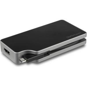 StarTech.com USB C Multiport Video Adapter – 4K 60Hz UHD Portable 5-in-1 USB Type C to HDMI 2.0, Mini DisplayPort, VGA or DVI (1080p) – 95W PD Passthrough – Cable Management – Aluminum (CDPVDHMDPDP)