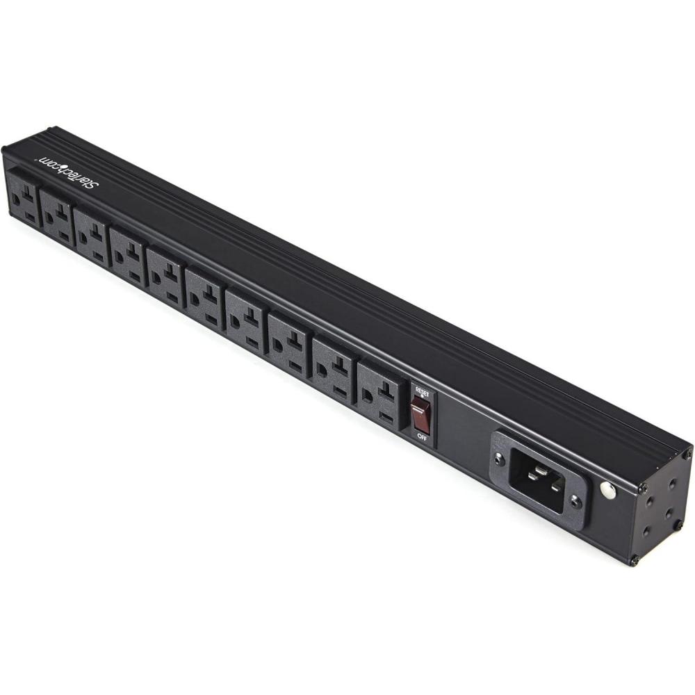 imageStarTechcom 10 Outlet Rack Mount Power Strip 125V16 Amp  1U Horizontal 19quot Rackmount PDU  NEMA 520P Input  10x NEMA 51520R Outlets  Rack Mount PDU  UL Listed  8ft Power Cord RKPW101920