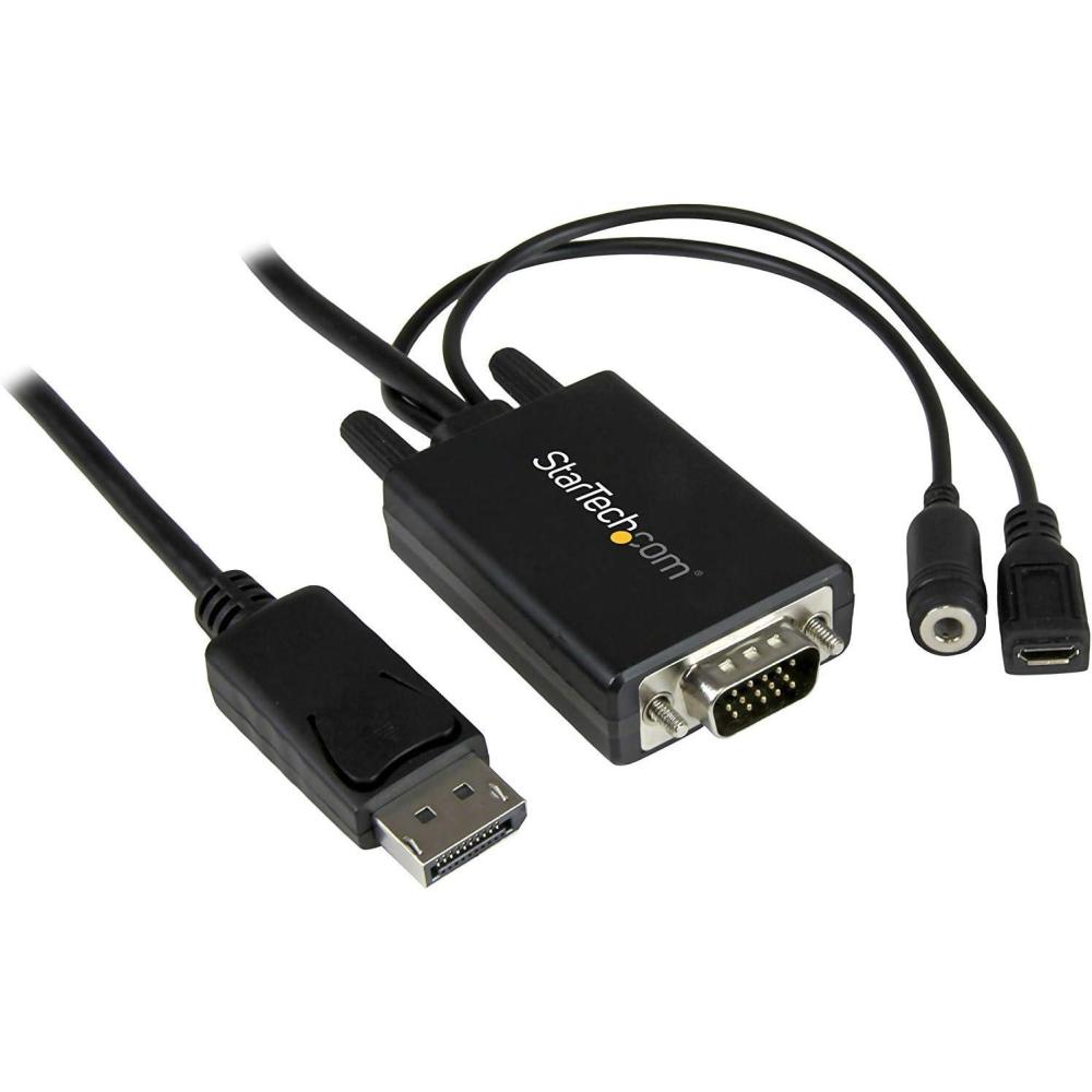 imageStarTechcom 10 ft 3m DisplayPort to VGA Adapter Cable with Audio  DP to VGA Converter  1920x1200 DP2VGAAMM3M98 feet