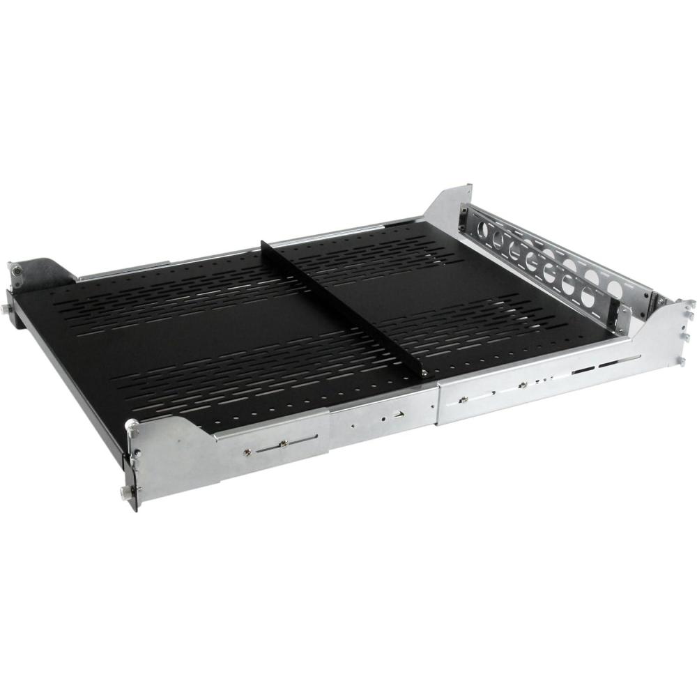 imageStarTechcom 2U Sliding Server Rack Mount Shelf  20 to 30in Adjustable Mounting Depth  Vented  50lb  Heavy Duty Universal 19 Rack Shelf for Equipment Rack  24in Deep UNISLDSHF19125 lbsVented