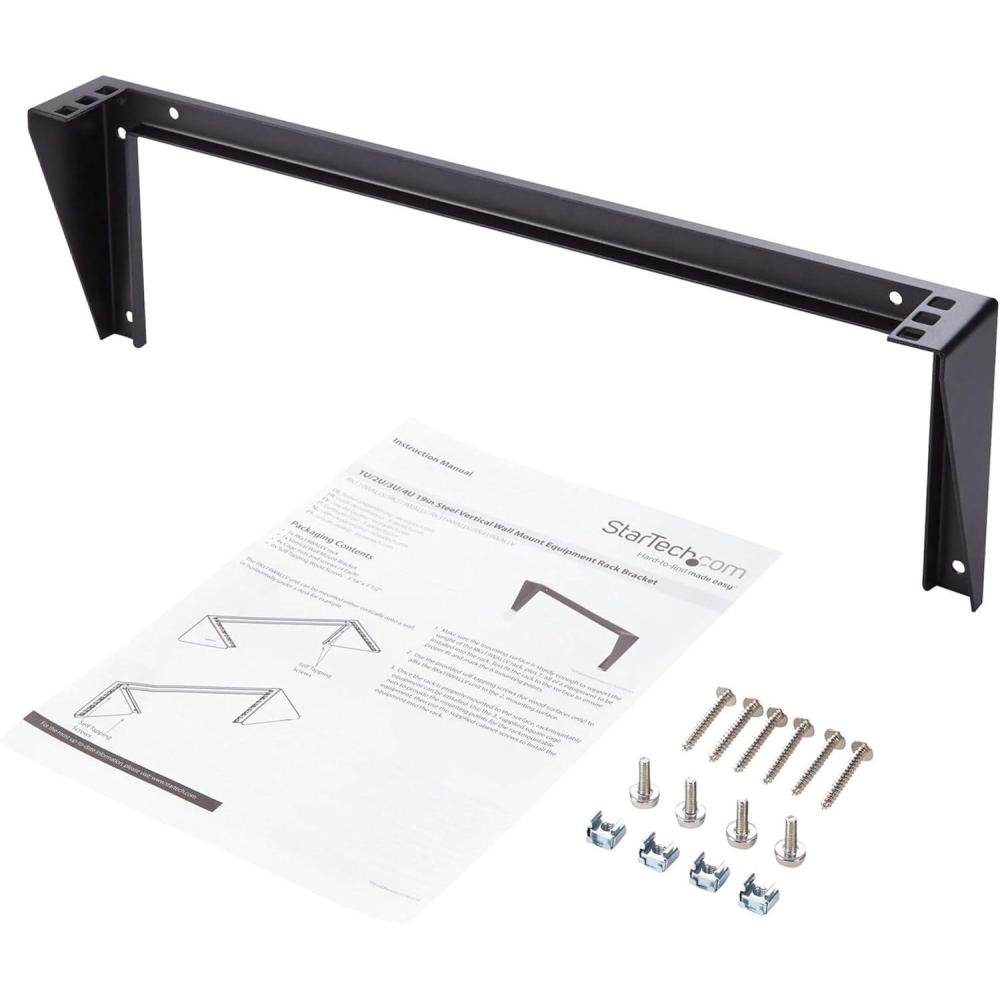 imageStarTechcom 3U 19quot Wall Mount Vertical Rack Bracket Wall Mount Patch Panel Bracket for DataAVITComputer Equipment 3U Rack for Cabinet or Server Room Supports 150lb 68kg  TAA RK319WALLV1U