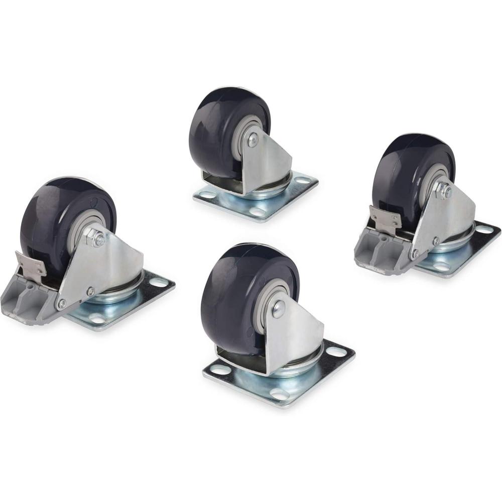 imageStarTechcom 4Piece Caster Kit for Open Frame Rack  TAA Compliant Heavy Duty Casters  Includes Installation Hardware 4POSTRACK42 mm x 55 mm