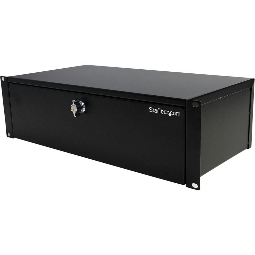 imageStarTechcom 4U Rack Mount Drawer  55 lb 25 kg  4U Steel Storage Rack Drawer for 19quot AV  Sever  Network Equipment Rack or Cabinet 4UDRAWER Black9 Inch depth