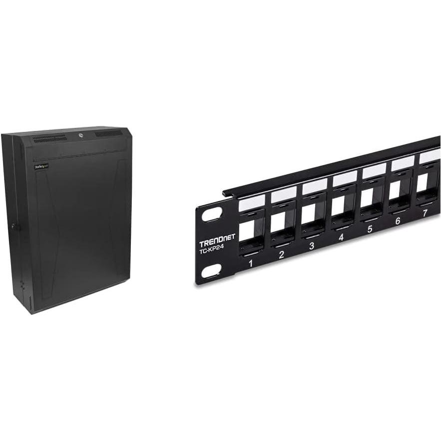 imageStarTechcom 6U Wall Mount Network Cabinet  Vertical Wall Mount Patch Panel Rack  30quot Server Room Cabinet RK630WALVSCabinet  Blank Keystone 1U Patch Panel