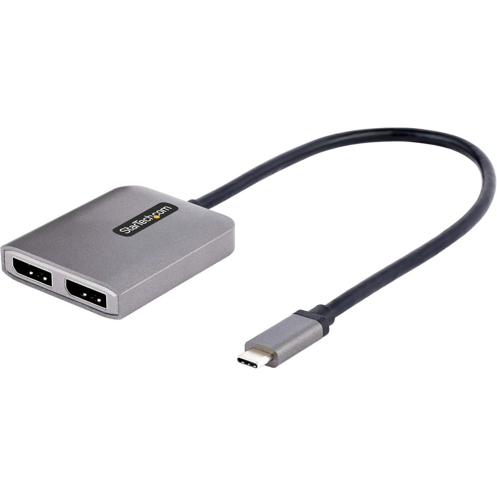 imageStarTechcom USBC to Dual Displayport 14 Adapter USB TypeC MulitiMonitor MST Hub Dual 5K 60Hz DP Laptop Display Extender  Splitter HDR ExtraLong BuiltIn Cable Windows Only MST14CD122DP2 x DP 14