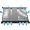 StarTech.com 1U 4-Post Adjustable Vented Server Rack Mount Shelf – 330lbs(150 kg) – 19.5 to 38in Adjustable Mounting Depth Universal Tray 19″ AV/ Network Equipment Rack – 27.5in Deep (ADJSHELFHDV)(250 lbs | Vented)