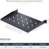 StarTech.com 1U Vented Server Rack Shelf, 12in/31.5cm Mounting Depth, for 19″ Rack/Cabinet, SPCC Steel, Max 25lb/11.3kg(12″)