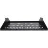 StarTech.com 2U Server Rack Shelf, Center Mounted Universal Vented Rackmount Cantilever Tray for 19″ Network Equipment Rack, Heavy Duty Steel, 200lb Capacity, 20″ Deep, Black (SHELF-2U-20-CENTER-V)(14″ Depth)