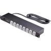 StarTech.com 8-Outlet Horizontal Rack Mount PDU, 1U Power Strip, Outlet On/Off Switches, 15A Breaker, 8ft/2.4m Cord NEMA 5-15, TAA(Individual Switched Outlets)