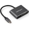 StarTech.com USB C Multiport Video Adapter – USB-C to 4K 60Hz DisplayPort 1.2 or 1080p VGA Monitor Adapter – USB Type-C 2-in-1 DP (HBR2 HDR)/VGA Display Converter- Thunderbolt 3 Compatible (CDP2DPVGA)