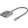 StarTech.com USB-C to Dual Displayport 1.4 Adapter, USB Type-C Muliti-Monitor MST Hub, Dual 5K 60Hz DP Laptop Display Extender / Splitter, HDR, Extra-Long Built-In Cable, Windows Only (MST14CD122DP)(2 x DP 1.4)