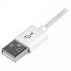 StarTech.com 2m (6ft) Long Black Apple 8-pin Lightning Connector to USB Cable for iPhone / iPod / iPad – Charge and Sync Cable (USBLT2MB)(White)