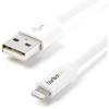 StarTech.com 2m (6ft) Long Black Apple 8-pin Lightning Connector to USB Cable for iPhone / iPod / iPad – Charge and Sync Cable (USBLT2MB)(White)